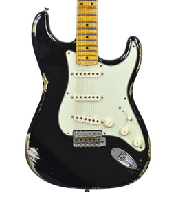 Used 2015 Fender Custom Shop 1956 Stratocaster Heavy Relic in Aged Black R81843 - The Music Gallery
