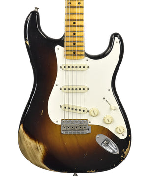 Used 2020 Fender Custom Shop Wildwood 10 1957 Stratocaster Wide Fade 2 Tone Sunburst Heavy Relic R103507 - The Music Gallery