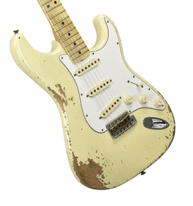 Fender Custom Shop 69 Stratocaster Heavy Relic in Aged Vintage White R123509 - The Music Gallery