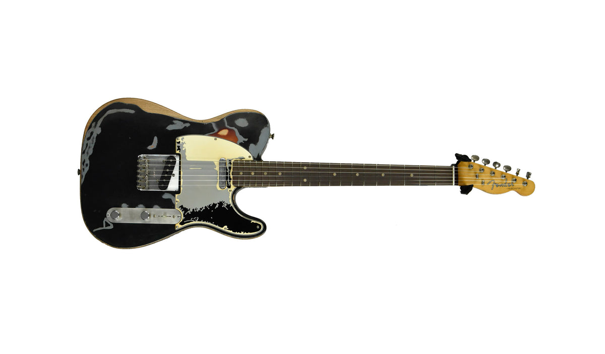 Fender Joe Strummer Telecaster in Black over 3-Tone Sunburst MX23057564