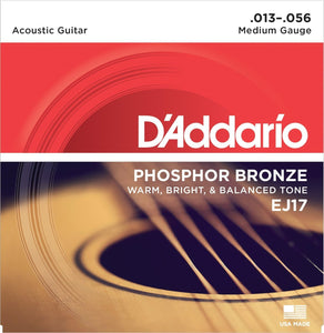 D'Addario EJ17 .013-.056 Phosphor Bronze Medium Acoustic Gutiar Strings - The Music Gallery