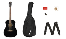 Fender CC-60S Acoustic Guitar Concert Pack V2 in Black IPS220106607 - The Music Gallery