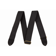 Fender Cotton/Leather 2" Guitar Strap in Black - The Music Gallery