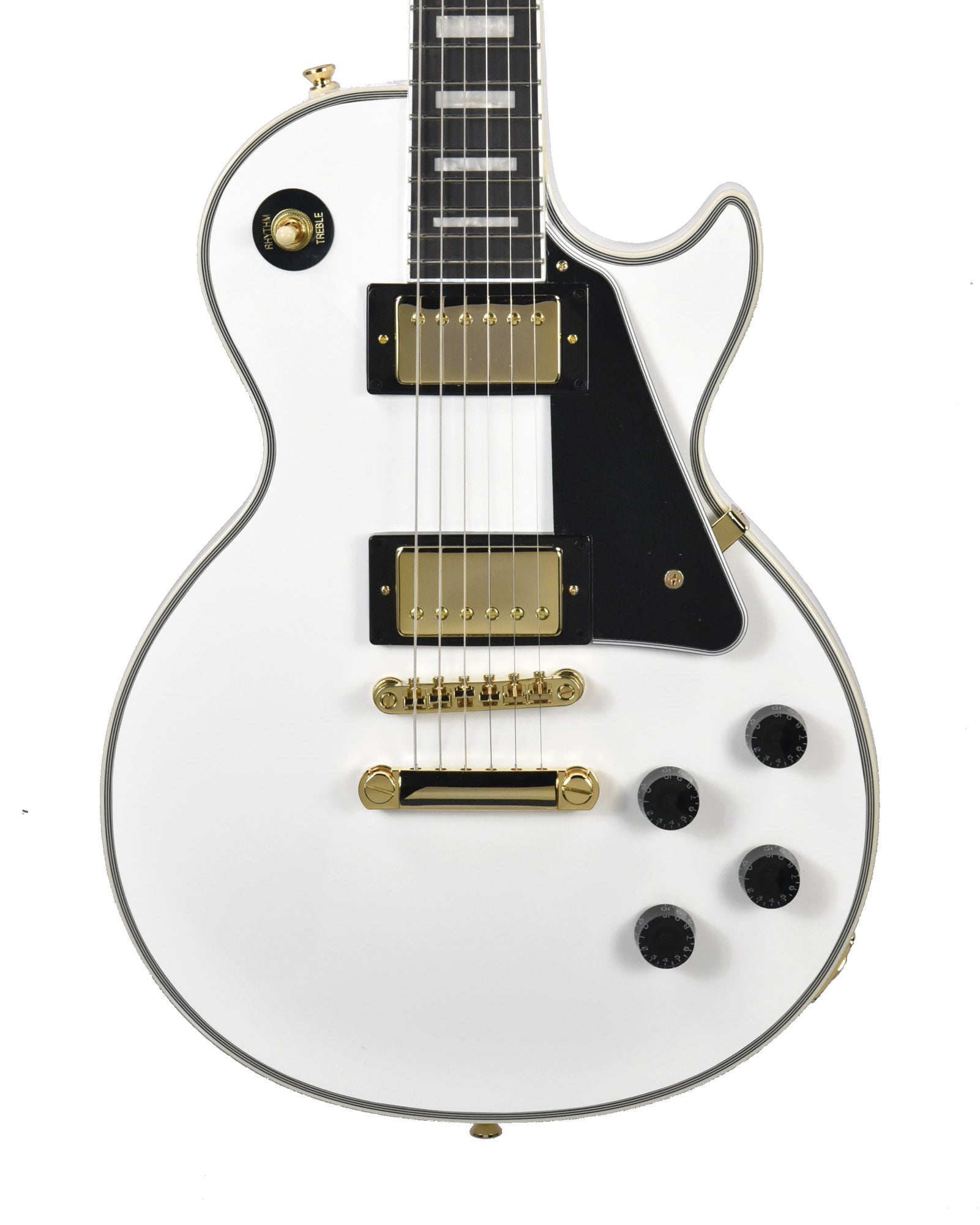 ギター Epiphone Les Paul Custom White Epiphone Les Paul Custom - alpine white Single cut electric