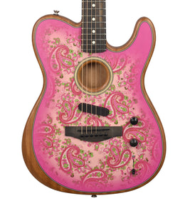 Used 2022 Fender American Acoustasonic Telecaster in Pink Paisley US220164A