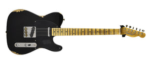 Fender Custom Shop 50s Telecaster Relic 1 Piece Body in Black R140582 - The Music Gallery