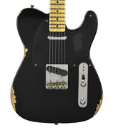 Fender Custom Shop 50s Telecaster Relic 1 Piece Body in Black R140582 - The Music Gallery