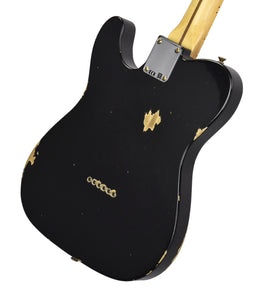 Fender Custom Shop 50s Telecaster Relic 1 Piece Body in Black R140582 - The Music Gallery