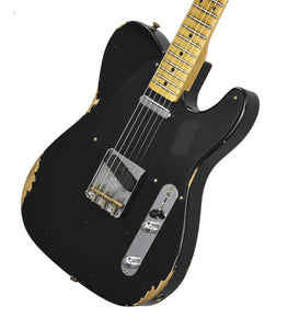 Fender Custom Shop 50s Telecaster Relic 1 Piece Body in Black R140582 - The Music Gallery