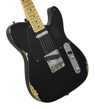 Fender Custom Shop 50s Telecaster Relic 1 Piece Body in Black R140582 - The Music Gallery