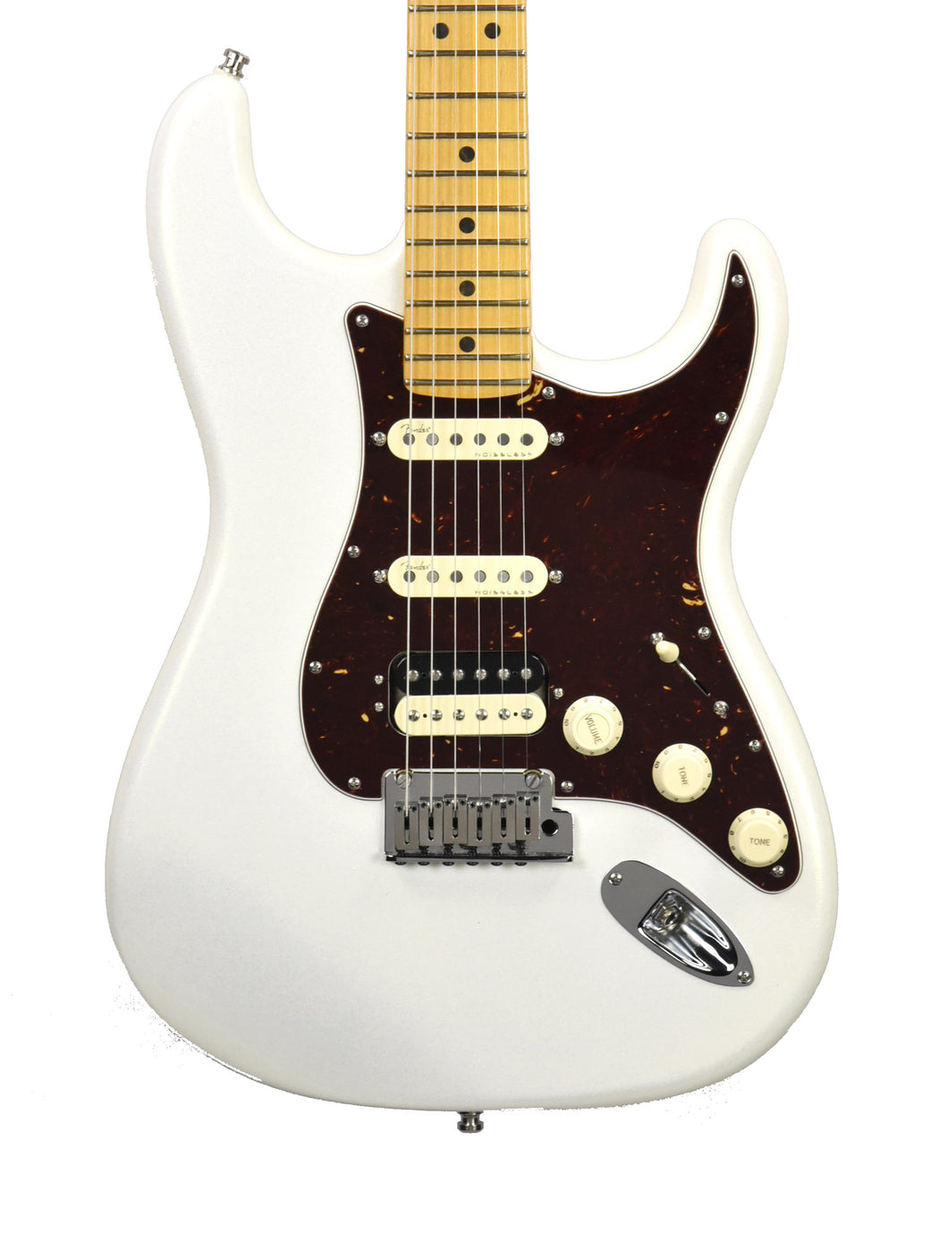 Used 2021 Fender American Ultra Stratocaster HSS Electric Guitar in Arctic Pearl US210013082 - The Music Gallery