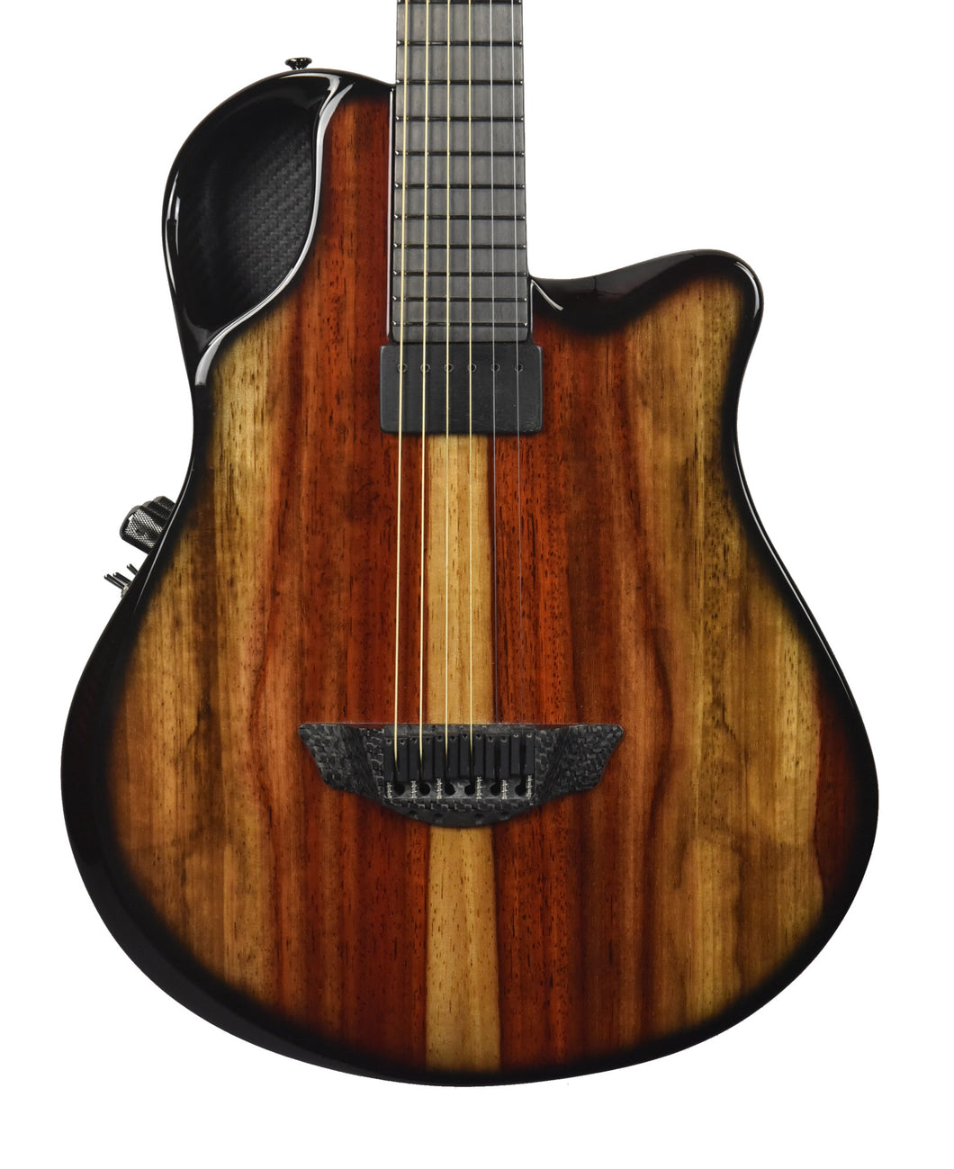 Used Emerald Guitar X10 Acoustic and Electric Guitar in Candy Striped Padauk 7514-22