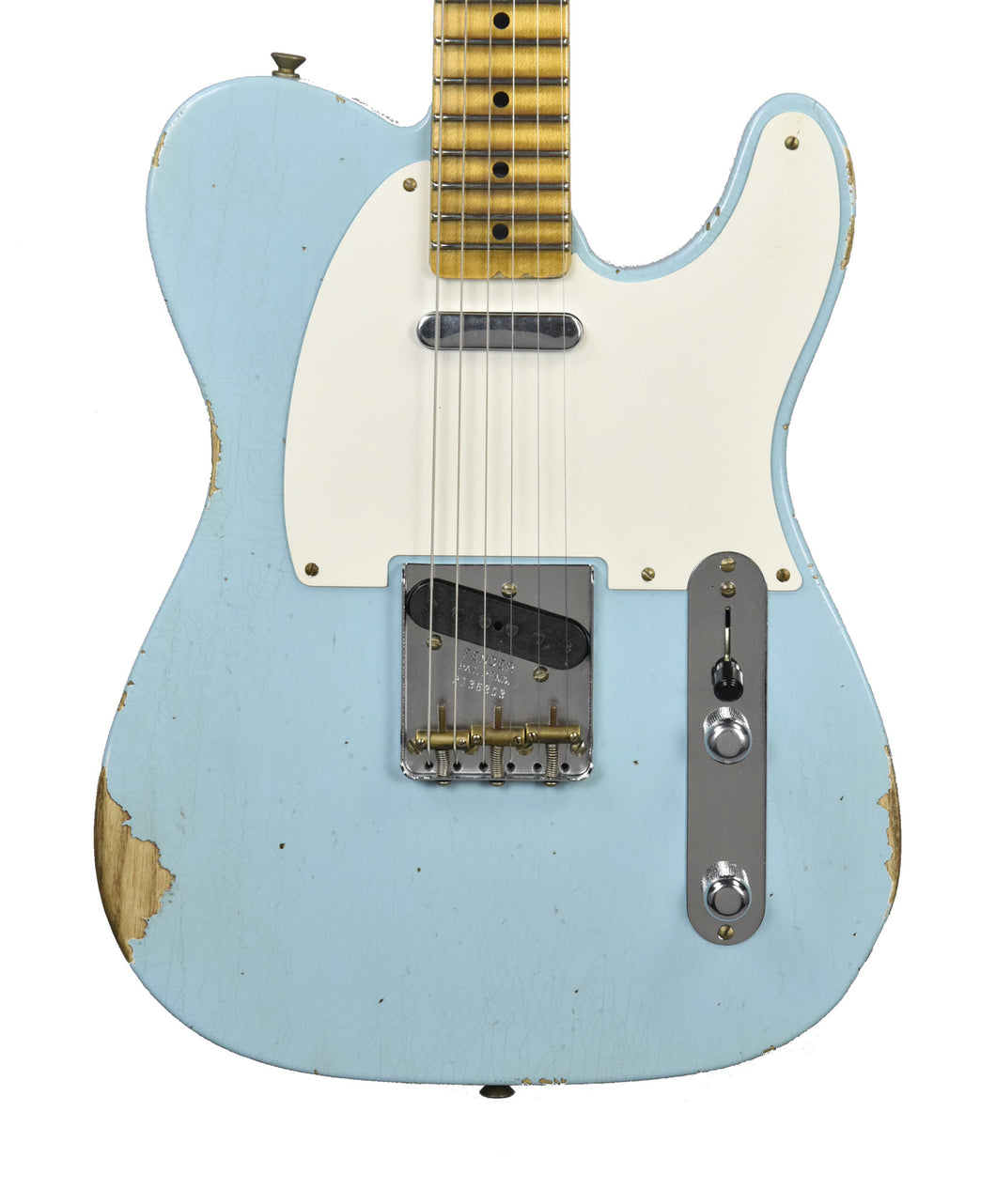 Fender Custom Shop 50s Telecaster Relic 1 Piece Body in Daphne Blue R136303 - The Music Gallery