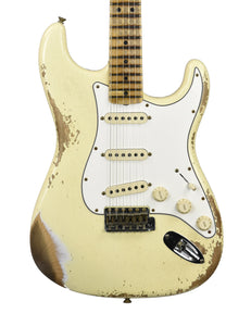 Fender Custom Shop 69 Stratocaster Heavy Relic in Aged Vintage White R132018 - The Music Gallery