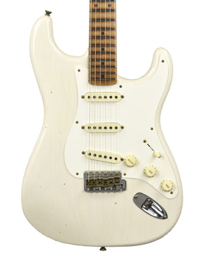 Fender Custom Shop 55 Stratocaster Journeyman Relic in Aged White Blonde R136031 - The Music Gallery