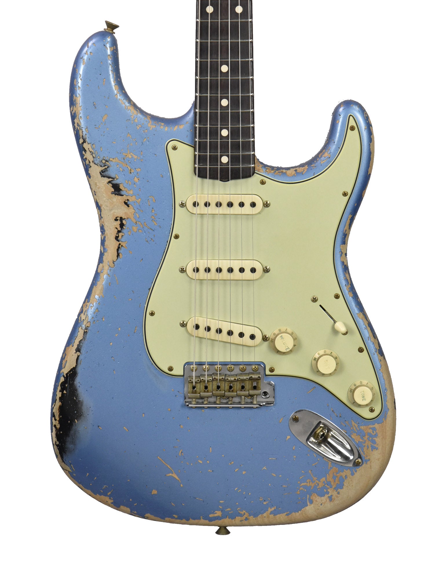 Fender Custom Shop Masterbuilt 1962 Stratocaster Heavy Relic by Dennis  Galuszka in Faded Lake Placid Blue over Black R138927