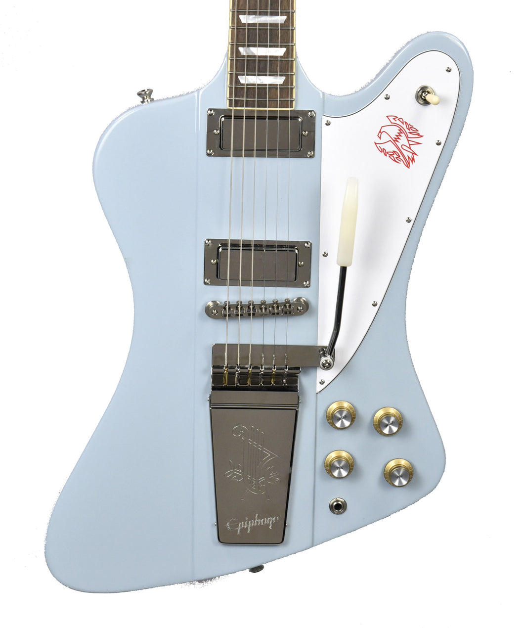 Epiphone Inspired by Gibson Custom 1963 Firebird V with Maestro Vibrola in Frost Blue 24061525474