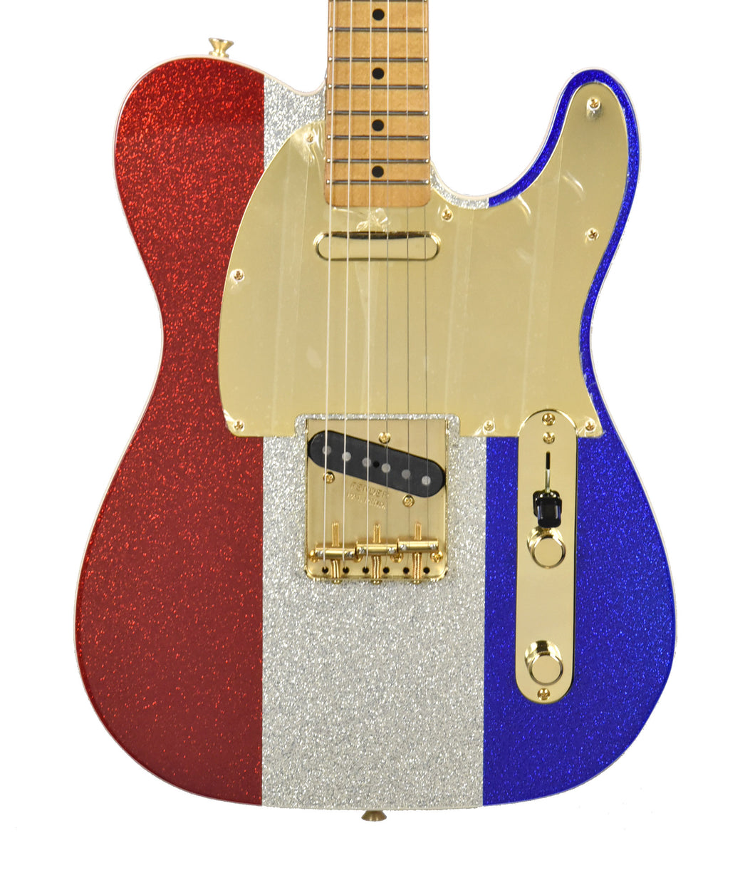 Fender Buck Owens Telecaster in Red, Silver and Blue Sparkle MX24064415