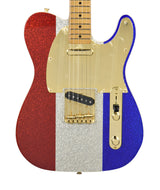 Fender Buck Owens Telecaster in Red, Silver and Blue Sparkle MX24064415 - The Music Gallery