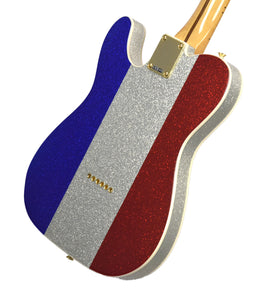 Fender Buck Owens Telecaster in Red, Silver and Blue Sparkle MX24064415