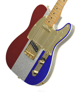 Fender Buck Owens Telecaster in Red, Silver and Blue Sparkle MX24064415