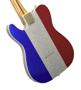 Fender Buck Owens Telecaster in Red, Silver and Blue Sparkle MX24064415