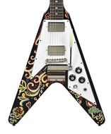 Epiphone Jimi Hendrix "Love Drops" Flying V in Ebony w/OHSC 24111528363 - The Music Gallery
