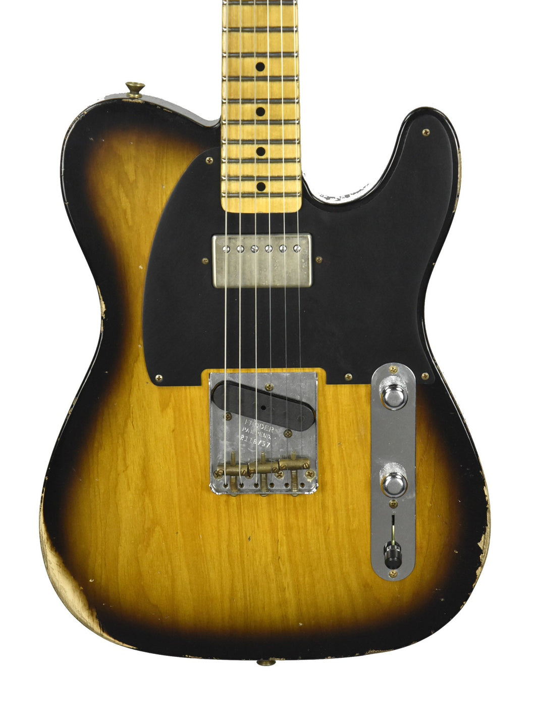 Fender Custom Shop 1952 H/S Telecaster Relic in Two Tone Sunburst R116797 - The Music Gallery