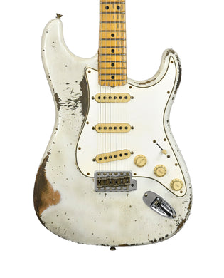 Fender Custom Shop 1969 Stratocaster Heavy Relic Masterbuilt by Jason Smith in Olympic White R128526 - The Music Gallery