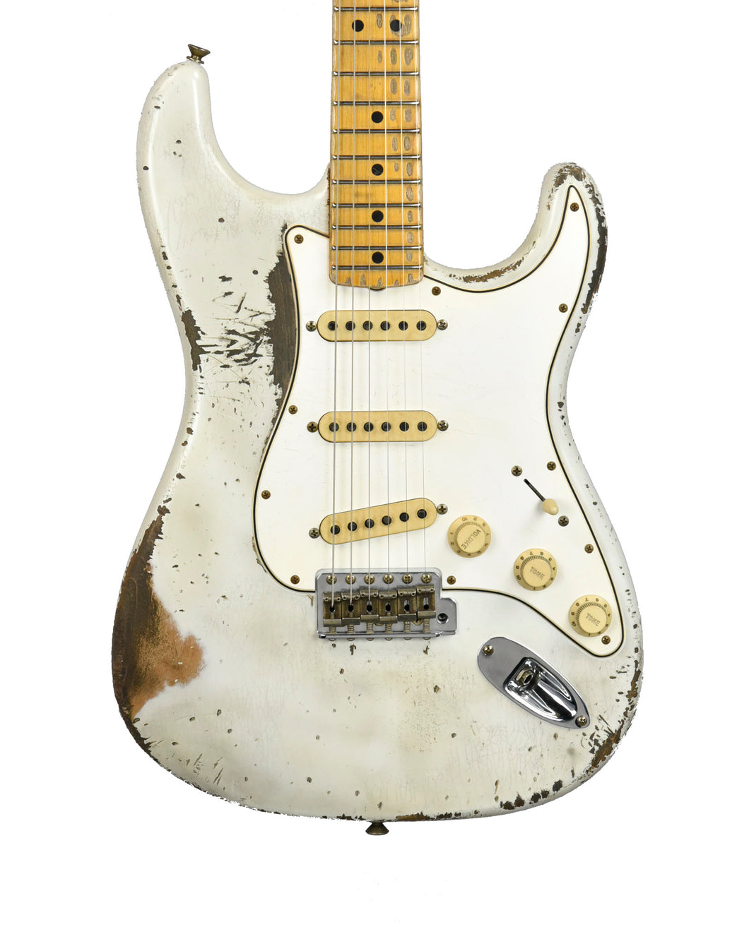 Fender Custom Shop 1969 Stratocaster Heavy Relic Masterbuilt by Jason Smith in Olympic White R128526 - The Music Gallery