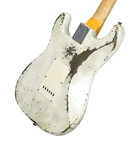 Fender Custom Shop 1969 Stratocaster Heavy Relic Masterbuilt by Jason Smith in Olympic White R128526 - The Music Gallery