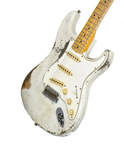 Fender Custom Shop 1969 Stratocaster Heavy Relic Masterbuilt by Jason Smith in Olympic White R128526 - The Music Gallery