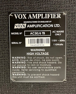 Used 1994 Vox AC30/6 TB 2x12" Combo Amplifier 94A28934 - The Music Gallery