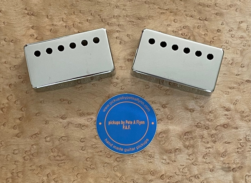 Pickups by Pete A Flynn, Polished Nickel Covers for PAF Humbuckers, Historic/USA size - The Music Gallery