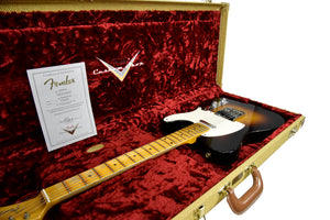 Used 2021 Fender Custom Shop 55 Telecaster Journeyman Relic in 2 Color Sunburst CZ551855 - The Music Gallery