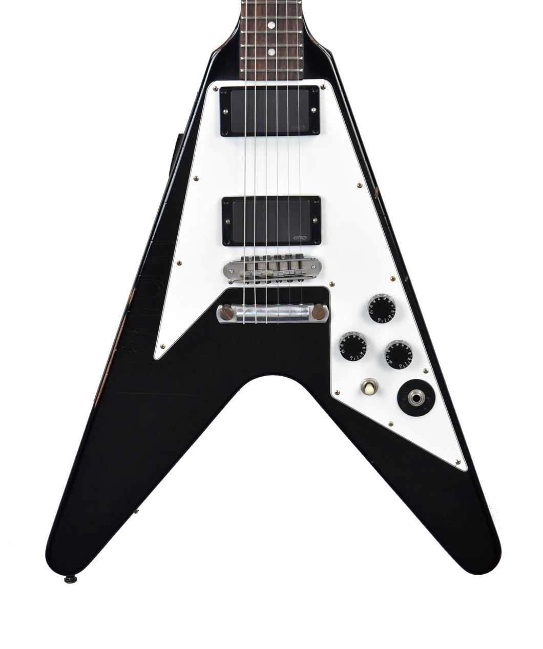 Used 2012 Gibson Custom Shop Kirk Hammett Flying V Aged in Ebony 059 - The Music Gallery