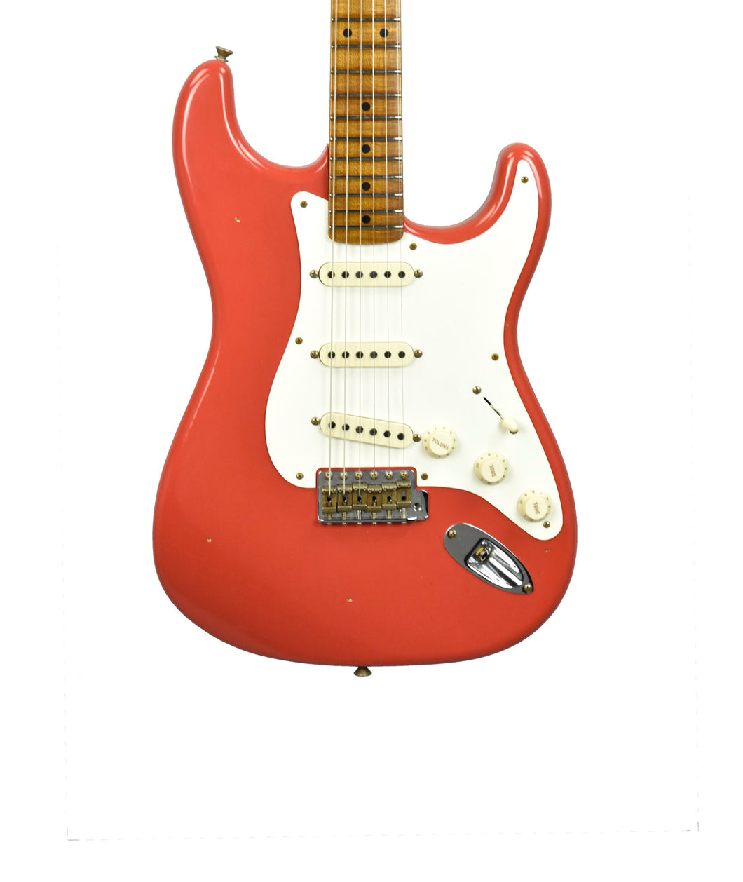 Fender Custom Shop 55 Stratocaster Journeyman Relic in Aged Fiesta Red R127742 - The Music Gallery