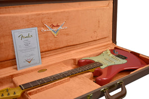 Fender Custom Shop 63 Stratocaster Journeyman Relic in Fiesta Red R132452 - The Music Gallery