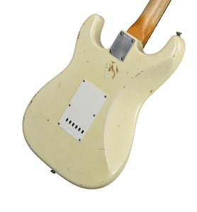 Fender Custom Shop 63 Stratocaster Journeyman Relic Masterbuilt by Paul Waller in Aged Olympic White R119731 - The Music Gallery