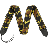 Fender® 2" Monogrammed Strap Black/Yellow/Brown - The Music Gallery