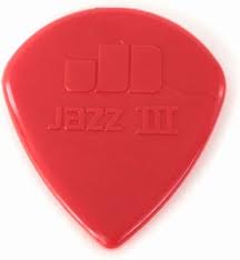 Dunlop 47P3N Nylon Jazz III Red Point Tip Guitar Picks 6-Pack - The Music Gallery