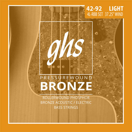 GHS Pressure Wound Bronze Acoustic Bass Strings 4L-RBB - The Music Gallery