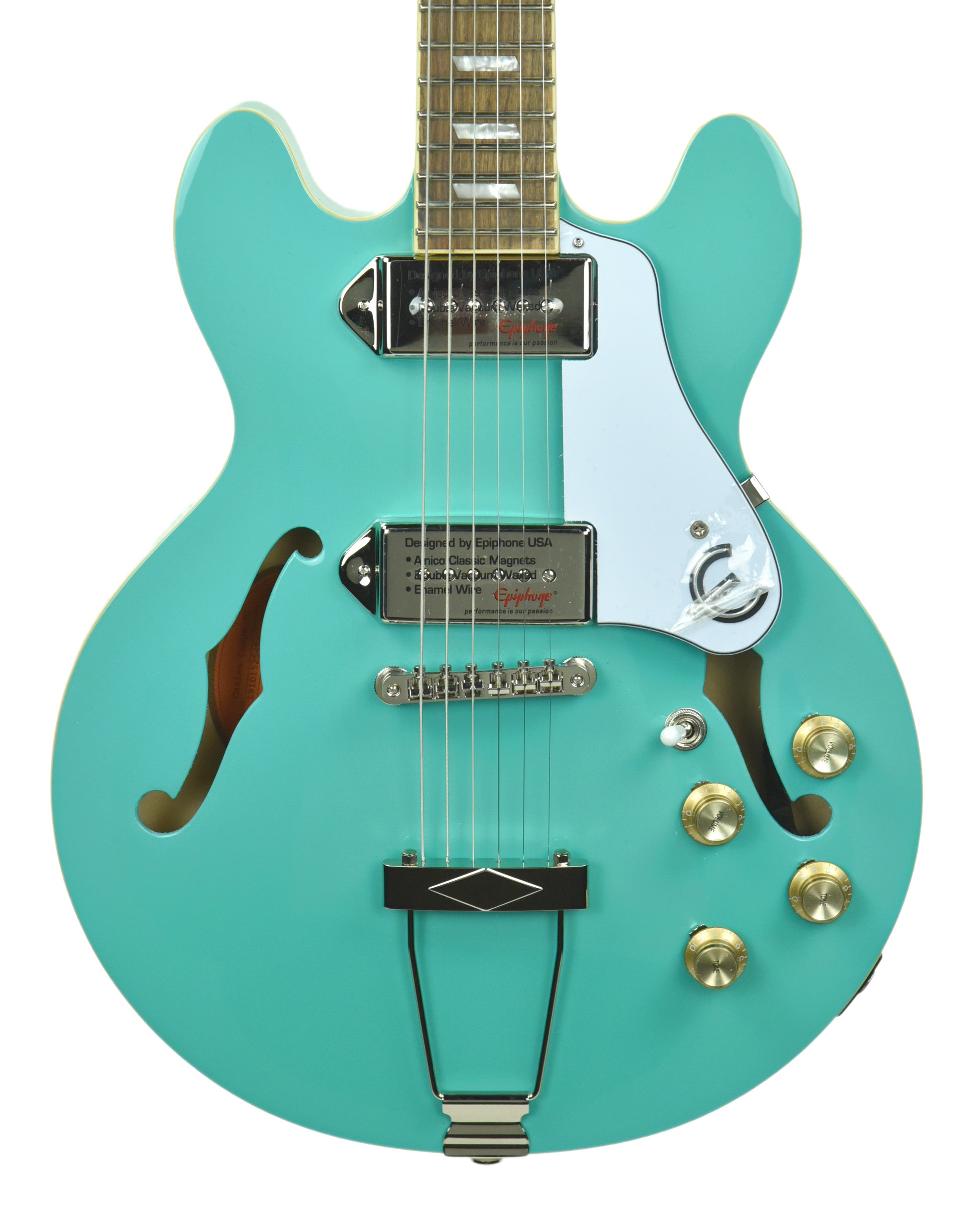 Epiphone Casino Coupe Archtop Electric Guitar in Turquoise
