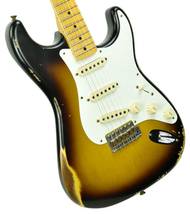 Fender Custom Shop 1957 Stratocaster Relic in Two Tone Sunburst R104037 - The Music Gallery