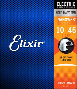 Elixir 12052 Nanoweb Nickel Plated 10-46 Light Electric Guitar Strings - The Music Gallery