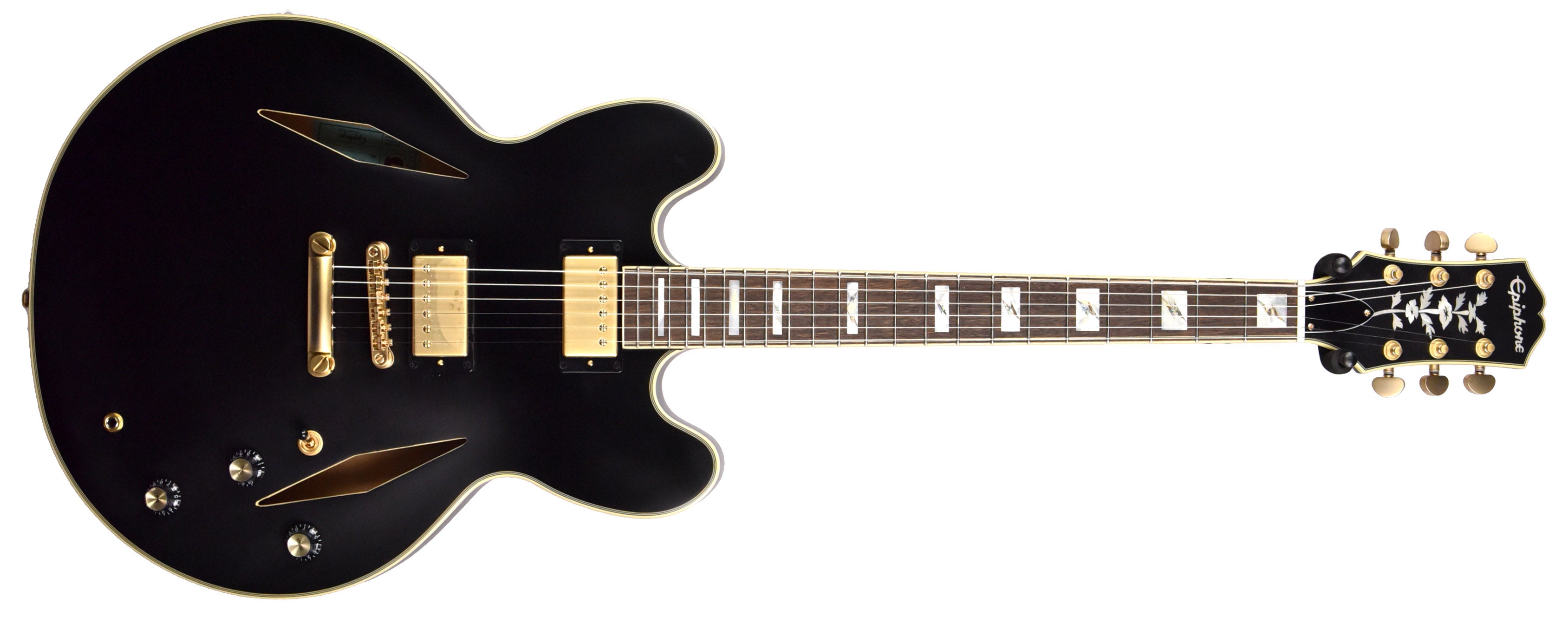 Epiphone Emily Wolfe Sheraton Stealth Semi-Hollow in Black Aged 
