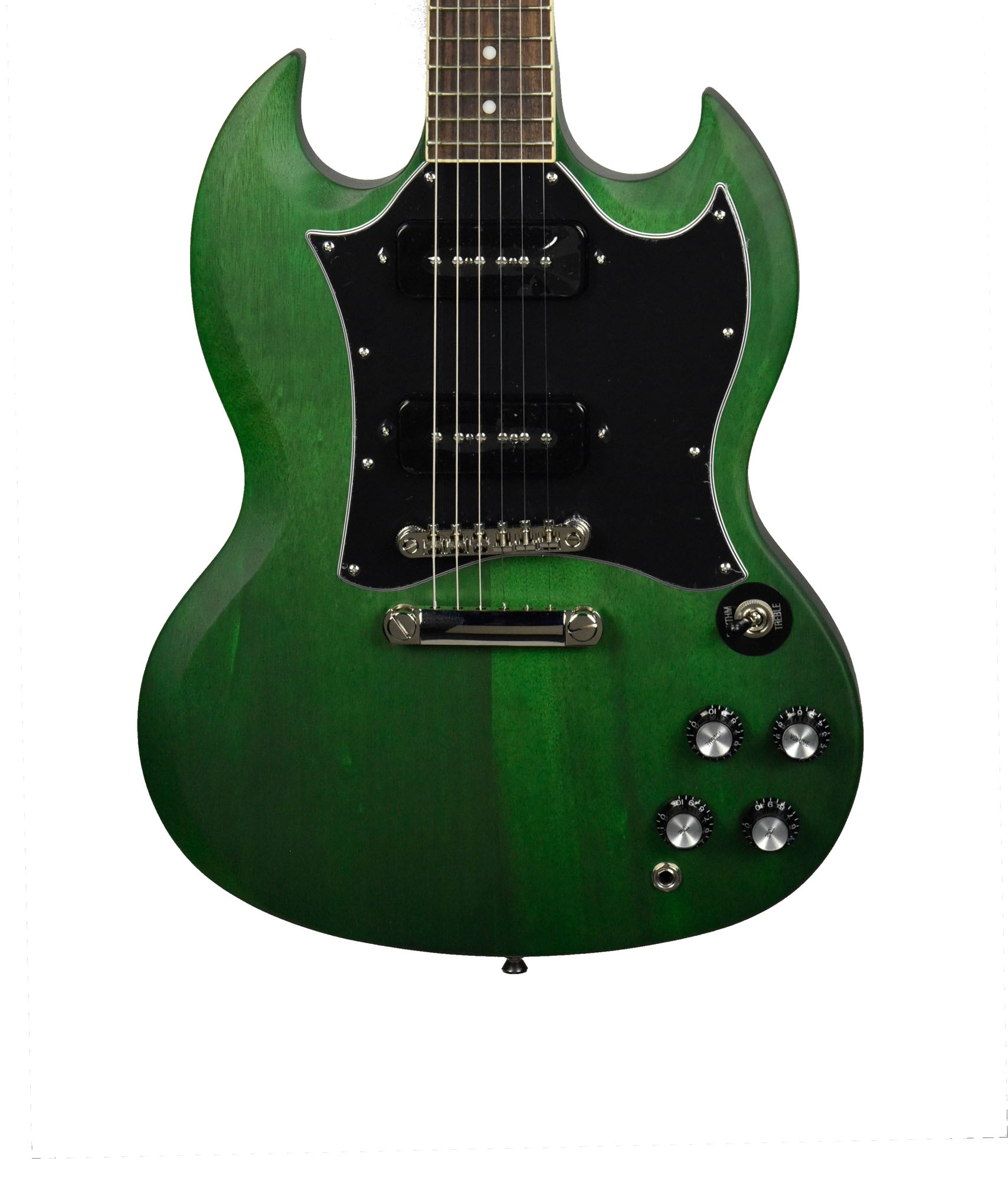 Epiphone SG Classic Worn P-90s in Worn Inverness Green 22061524351 