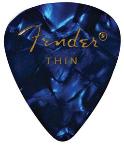 Fender® 351 Shape Premium Celluloid Paicks - Thin Blue Moto 12-pack - The Music Gallery