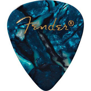 Fender® 351 Shape Premium Celluloid Picks - Thin Ocean Turquoise 12-pack - The Music Gallery