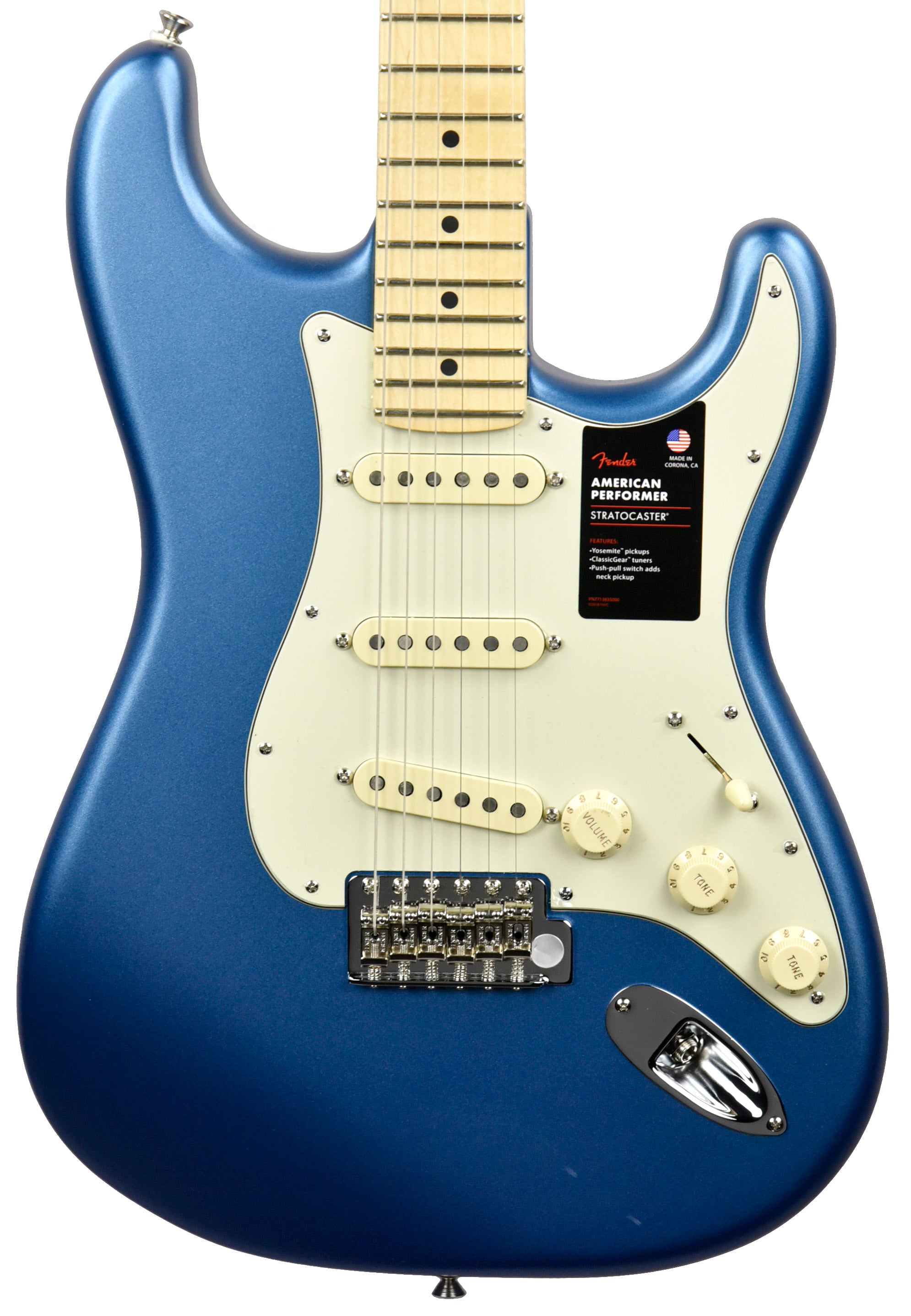 Fender American Performer Stratocaster in Satin Lake Placid Blue